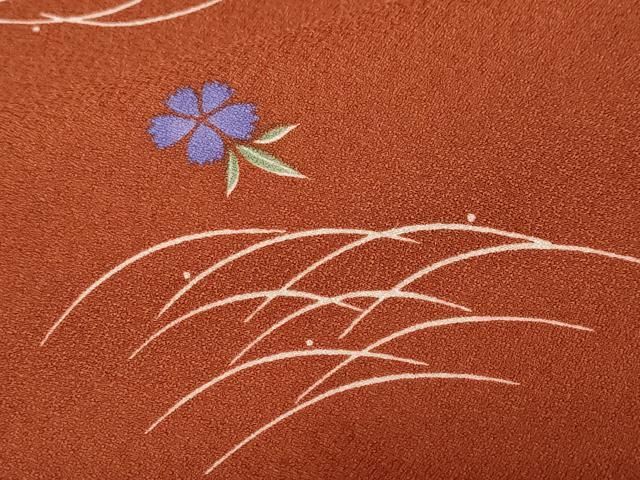 平和屋着物■小紋　露芝舞花文　洗える着物　CABF9756ev