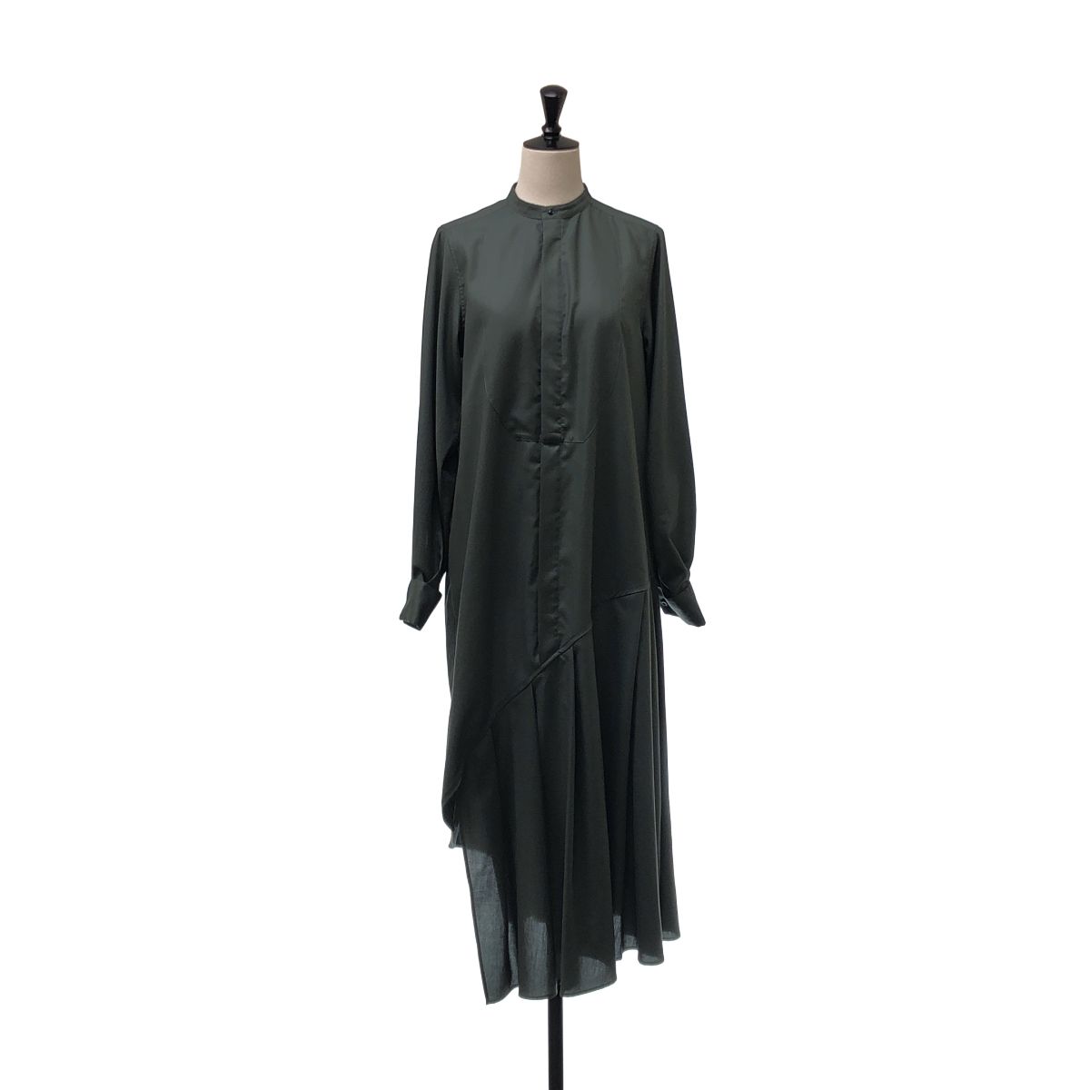 【美品】 HYKE / ハイク | 2023AW | BOSOM SHIRT DRESS / ブスム シャツドレス | 1 | グリーン | レディース