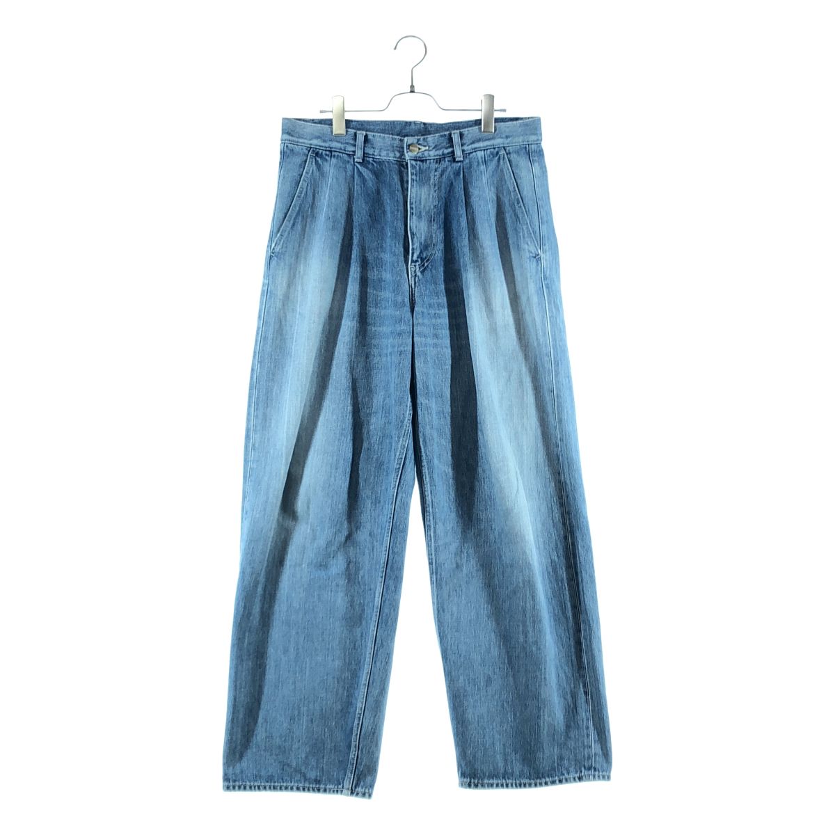 【美品】 Graphpaper / グラフペーパー | 2025SS | Selvage Denim Two Tuck Pants / サルベージデニム 2タックパンツ | 2 | インディゴ | メンズ