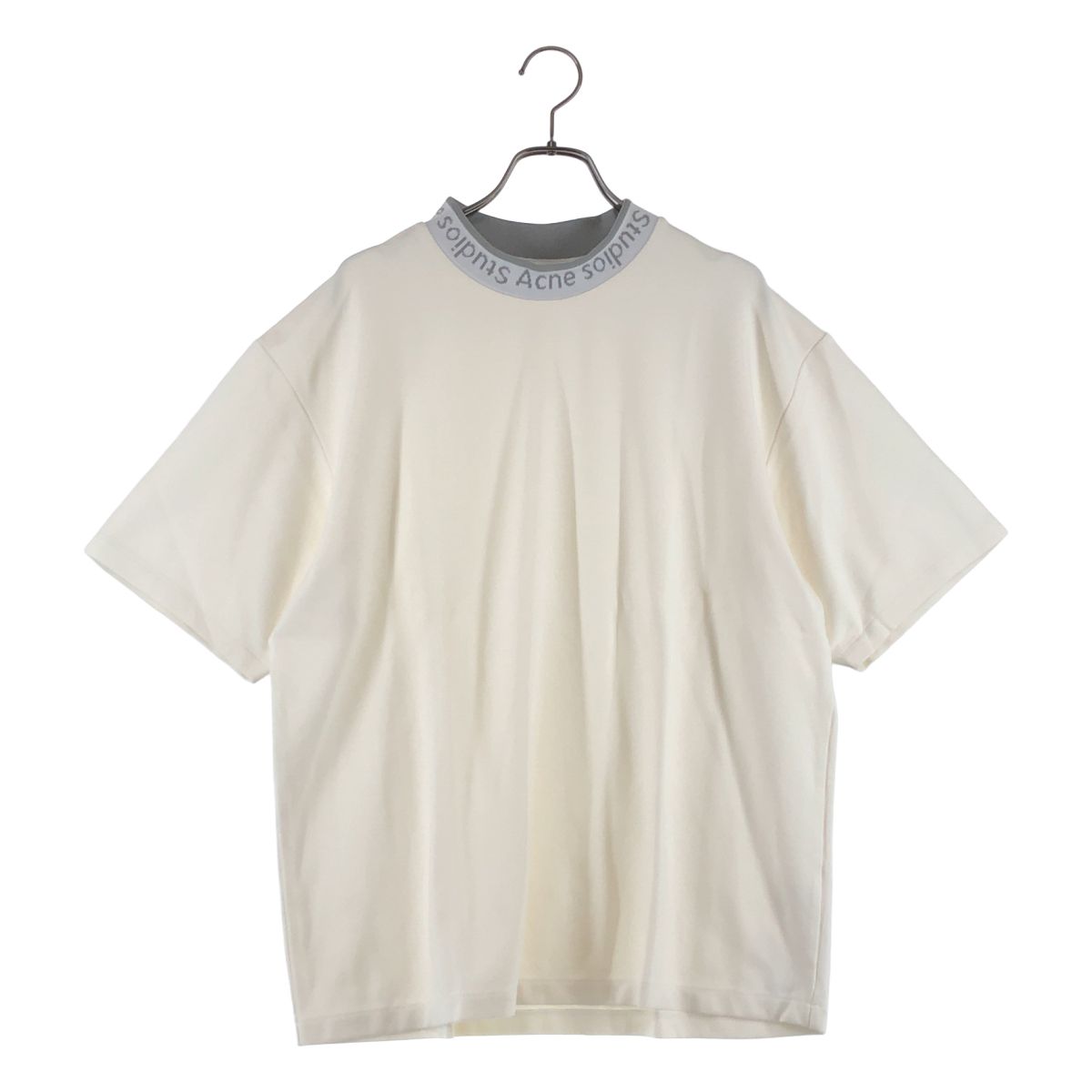 Acne Studios / アクネストゥディオズ | EXTORR LOGO RIB T-SHIRTS / エクストール ロゴ リブ Tシャツ カットソー | M | ホワイト/グレー | メンズ