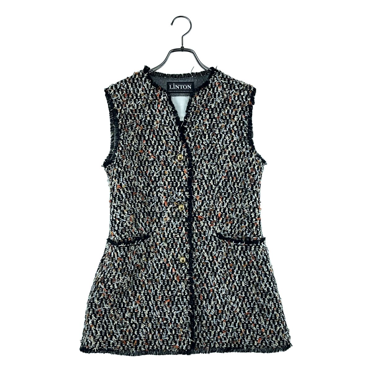 【美品】 Drawing Numbers / ドローイングナンバーズ | LINTON ツイード ベスト | 38 | マルチカラー | レディース 28,101円