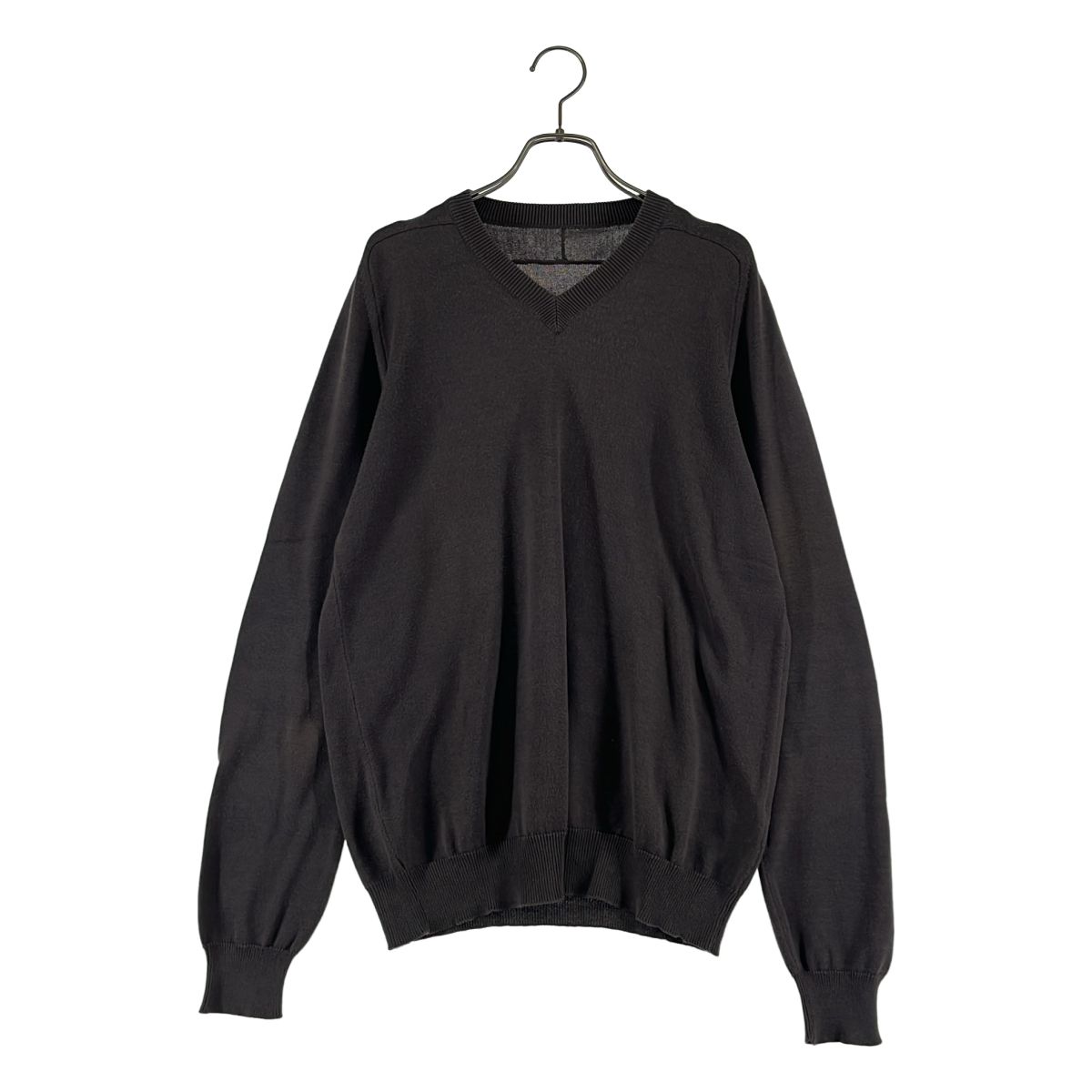 Martin Margiela / マルタンマルジェラ | 2007SS | コットン エルボーパッチ ニット セーター | S | チャコールブラック系 | メンズ