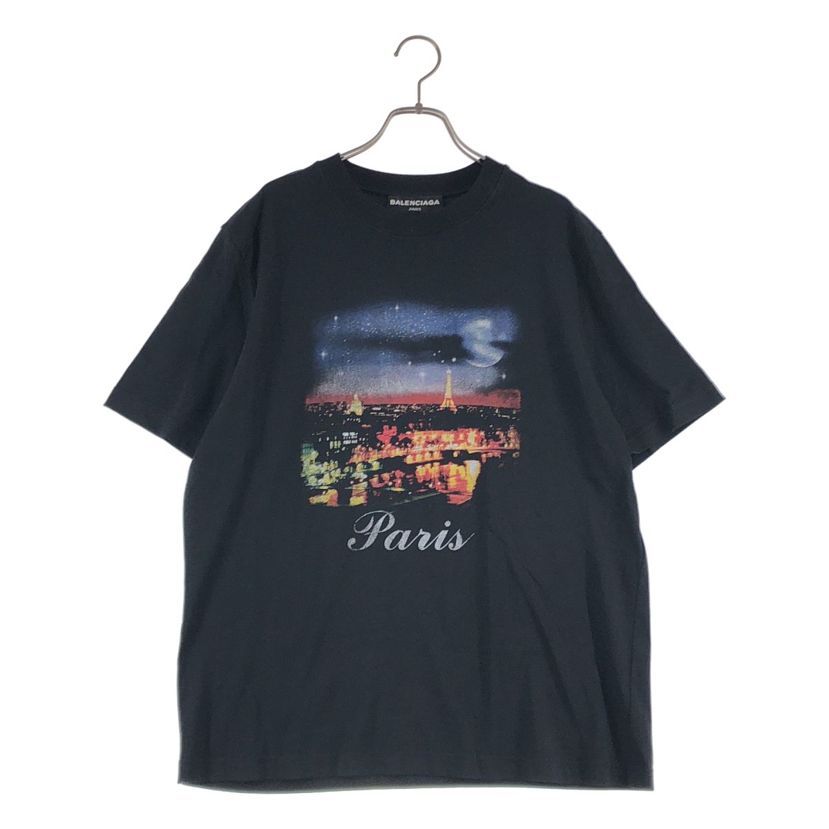 【美品】 BALENCIAGA / バレンシアガ | Paris グラフィックプリント Tシャツ | XL | ブラック | メンズ