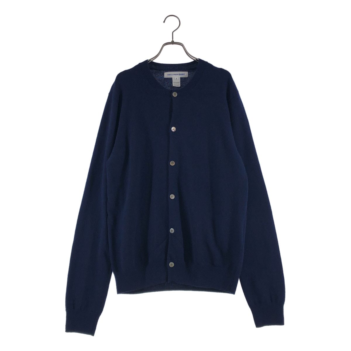 【美品】 COMME des GARCONS SHIRT / コムデギャルソンシャツ | Cardigan Round-Neck / ウール ラウンドネック カーディガン | M | ブルー | メンズ