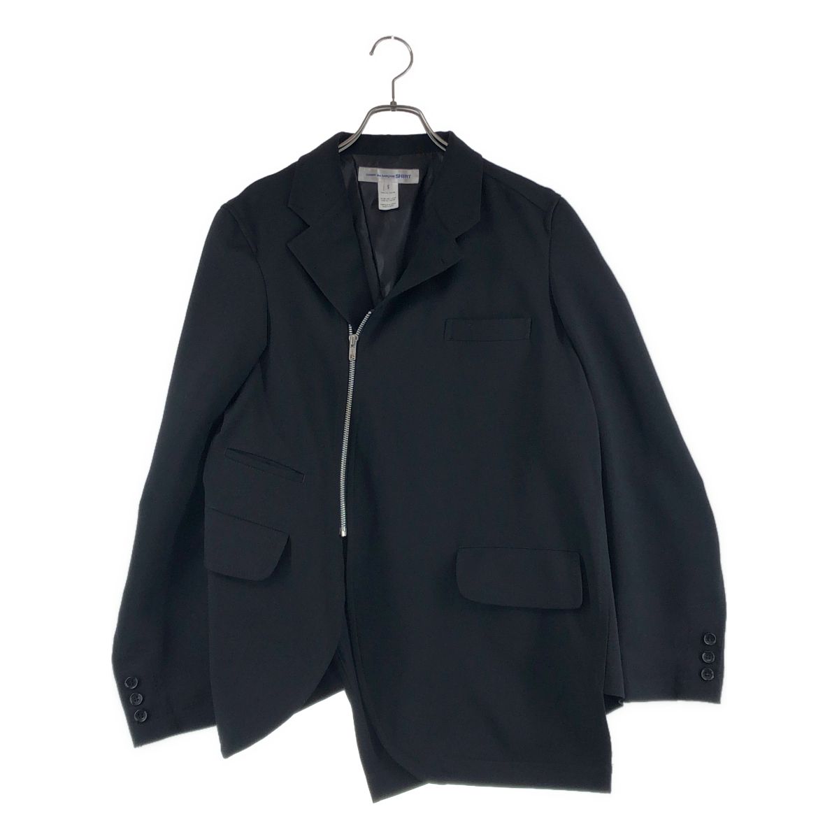 COMME des GARCONS SHIRT / コムデギャルソンシャツ | 2026SS | ポリエステル縮絨 捻れ アシンメトリー ジャケット | S | ブラック | メンズ 44,117円