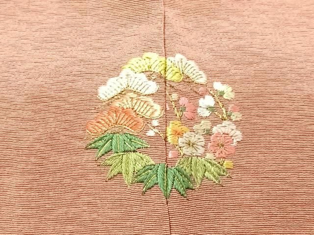 平和屋着物□訪問着 刺繍 地紙貝桶花鳥文 暈し染め 正絹 逸品