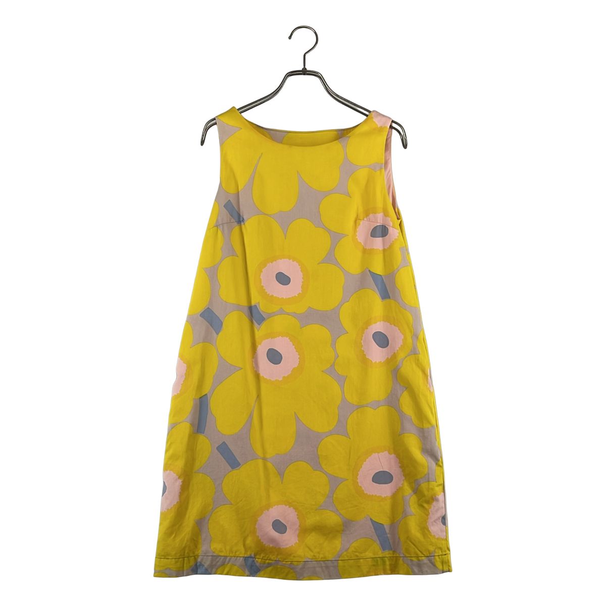 marimekko / マリメッコ | FLAVA / フレイヴァ コットン ウニッコ ノースリーブワンピース | 34 | イエロー | レディース