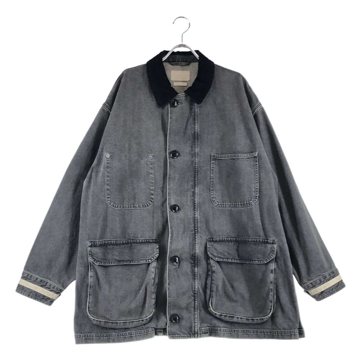 【美品】 YOKE / ヨーク | 2025AW | VINTAGED DENIM COVERALL HALF COAT / ヴィンテージデニム カバーオール ハーフコート | 2 | グレー | メンズ