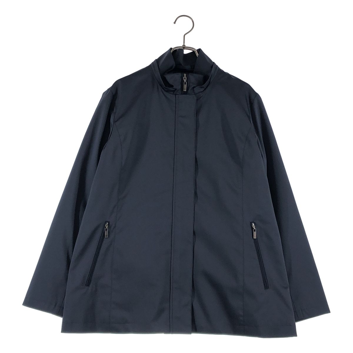 【美品】 AQUASCUTUM / アクアスキュータム | 2024SS | タフタ 2WAY フーデットパーカー | 10 | ネイビー | レディース