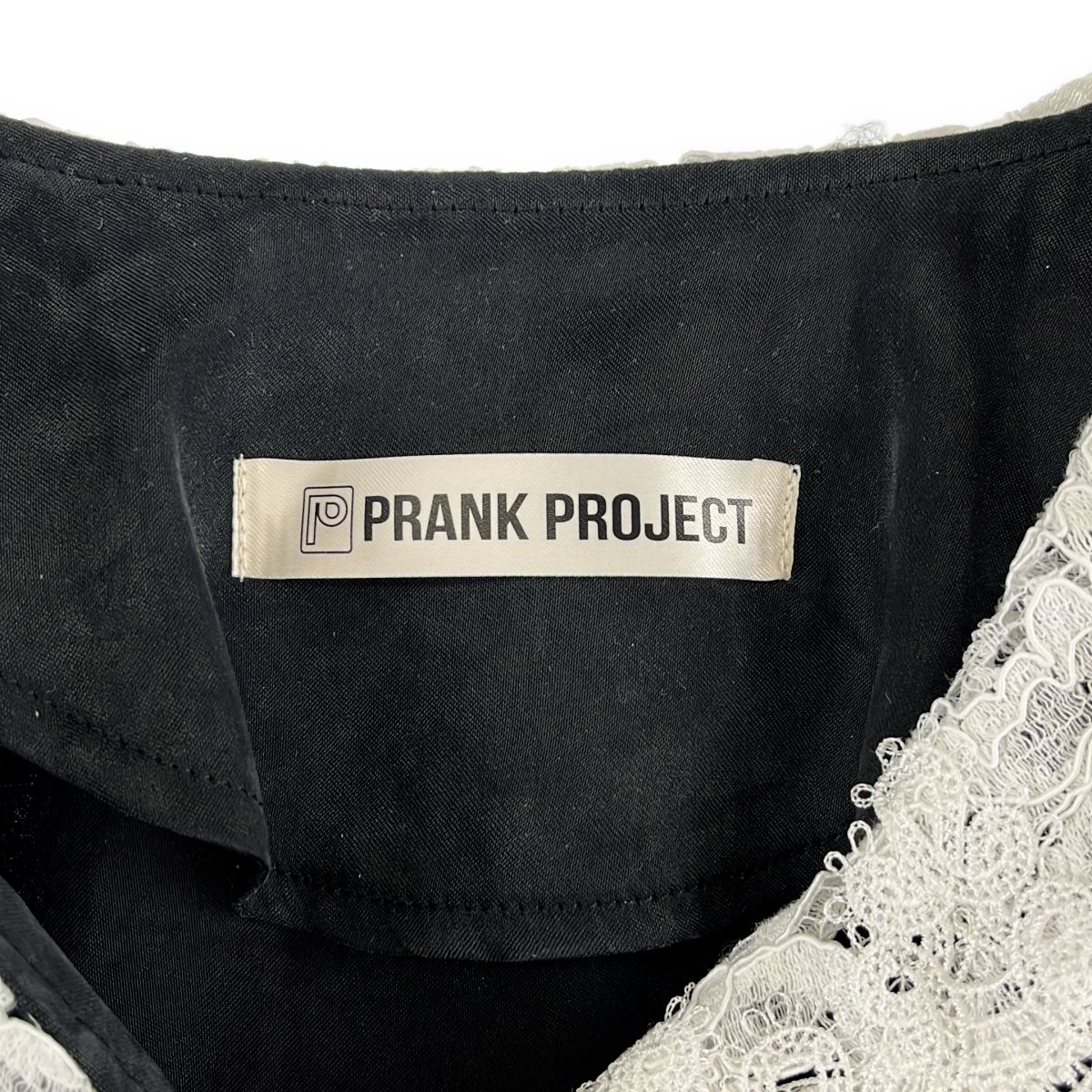 PRANK PROJECT / プランクプロジェクト | Lace Collar Shirt レースカラーシャツ | F | ブラック/ホワイト | レディース