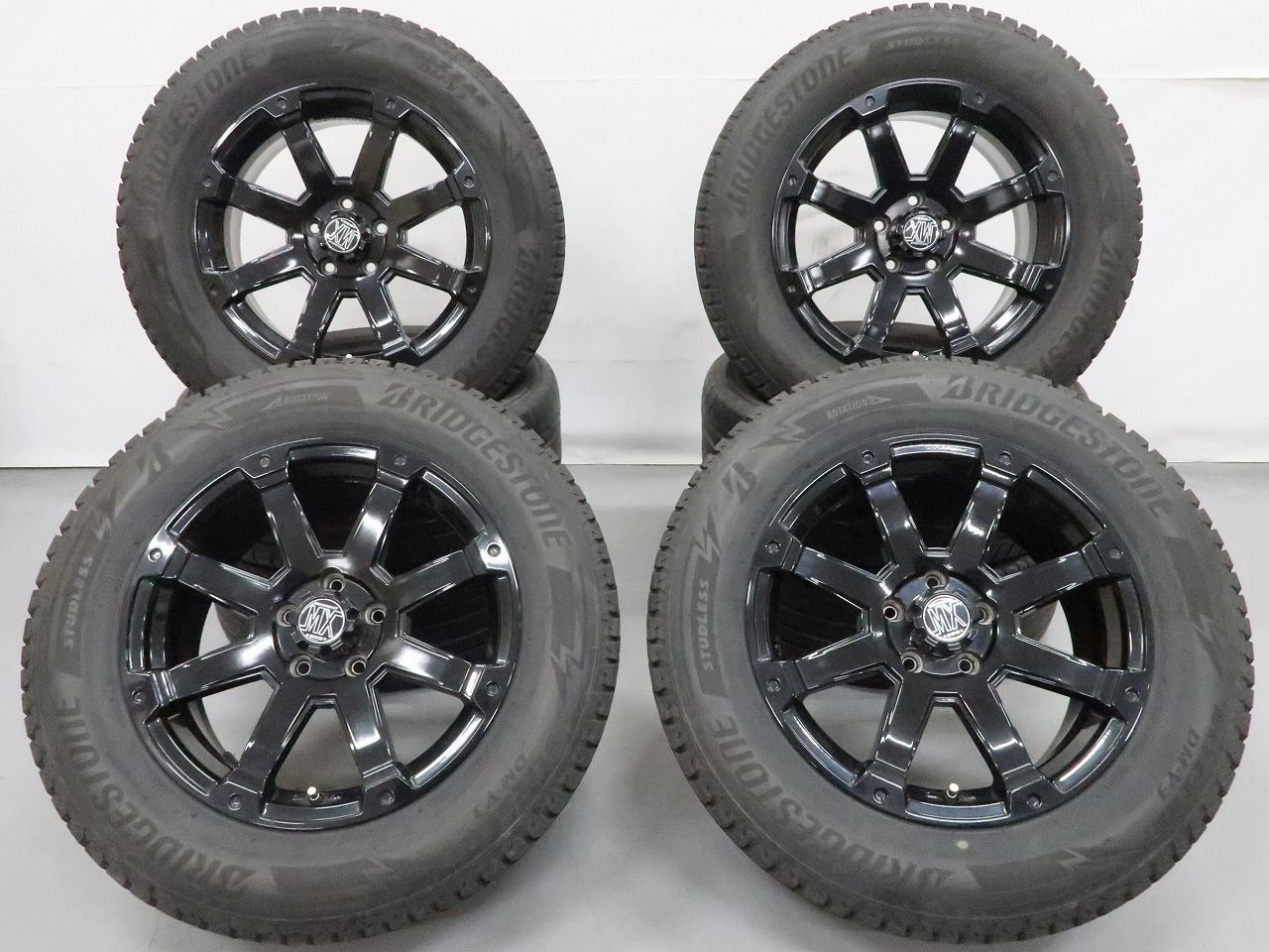 RAV4 ハリアー エクストレイル 等 4本 ロックケリー 17インチ 7.5J +38 114.3 スタッドレス BRIDGESTONE BLIZZAK DM-V3 2023年 225/65R17