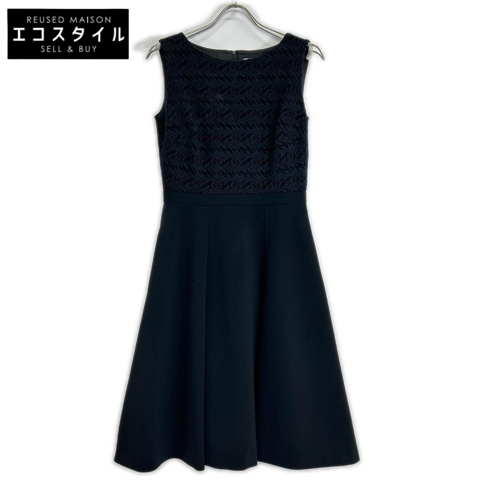 FOXEY NEW YORK　フォクシーニューヨーク　ブラック 37570 Dress Freesia ノースリーブ ワンピース　38
