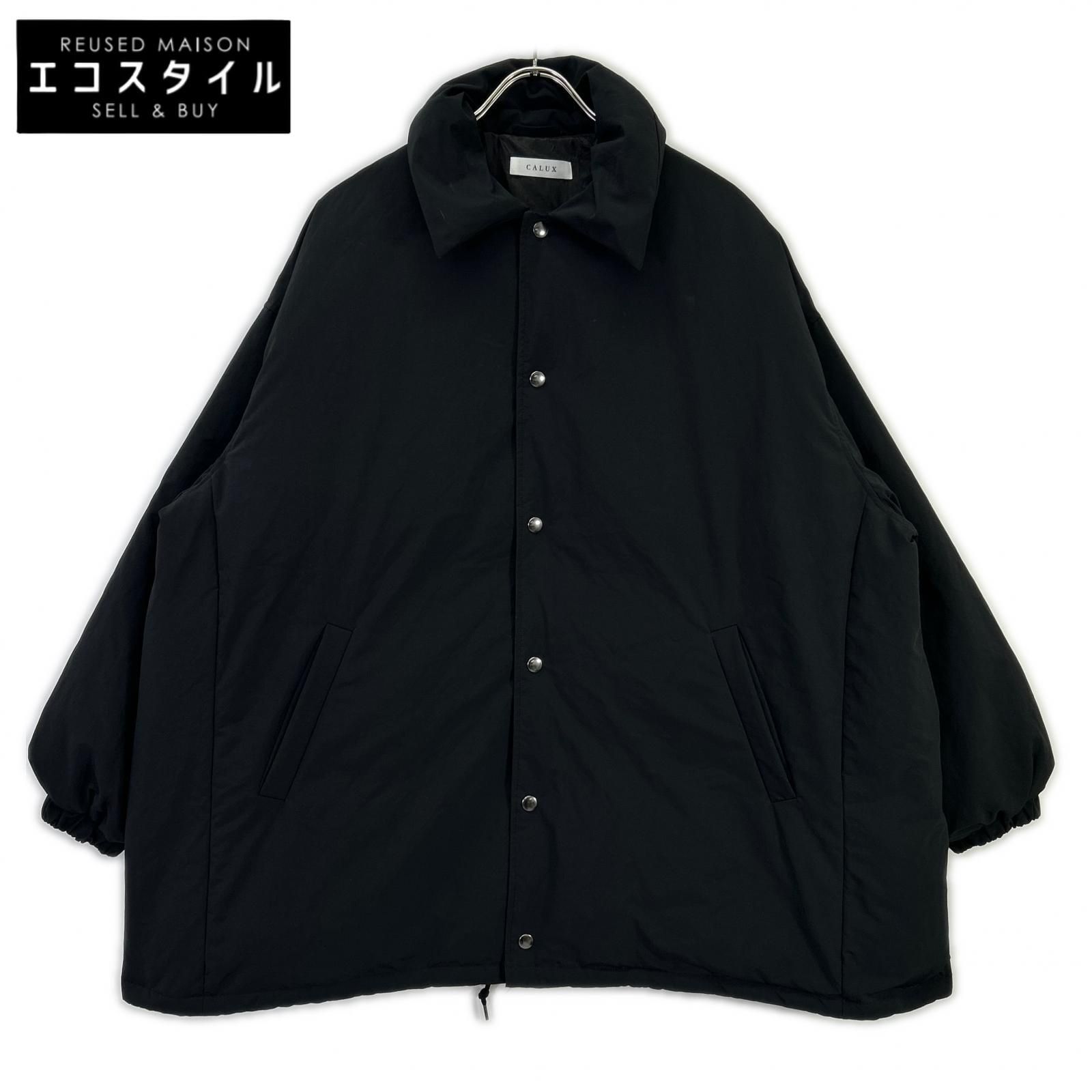 CALUX　キャラクス　CA25DEU-DW33 ブラック スナップボタン PUFFER COACH JACKET/パファーコーチダウンジャケット　F