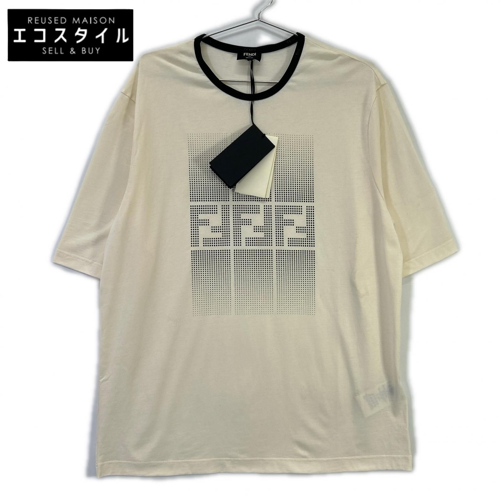 FENDI　フェンディ　FAF715 AR5B 23年 ホワイト ズッカ柄グラデーション 半袖 Tシャツ　S