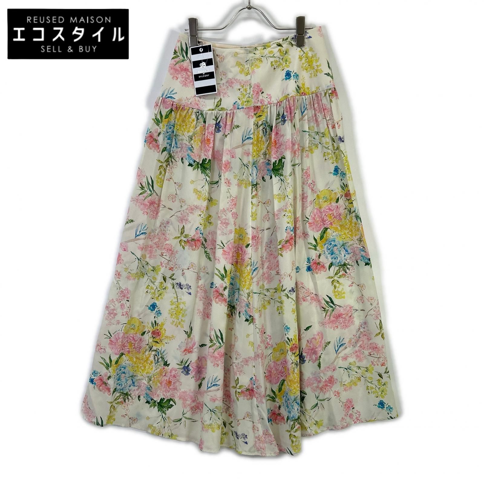 BORDERS at BALCONY ボーダーズアットバルコニー BD2211-3H-20 FLOWER SILK SKIRT 38