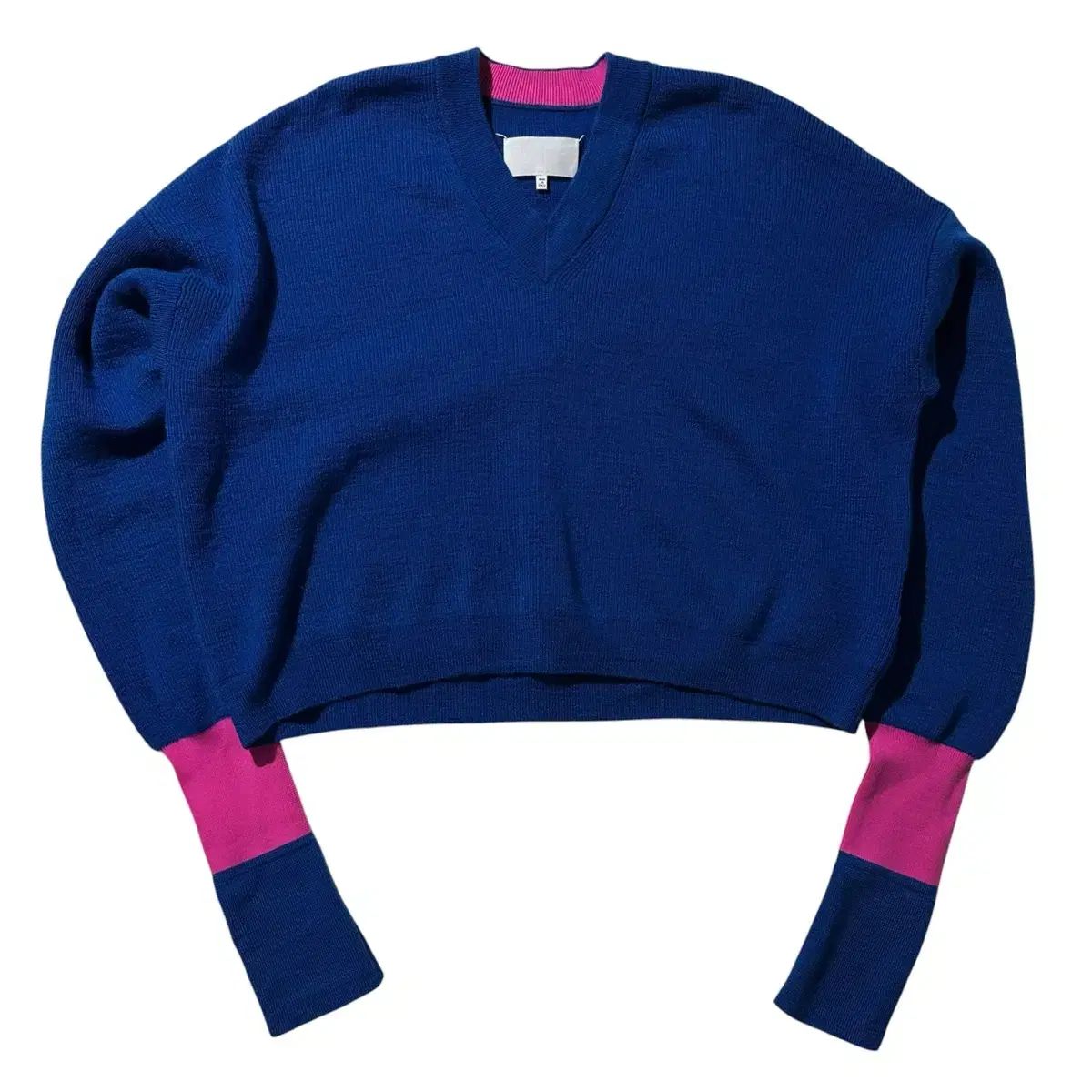 レディース M-L 正規品 メゾン マルジェラ クロップド リブ Vネック ニット