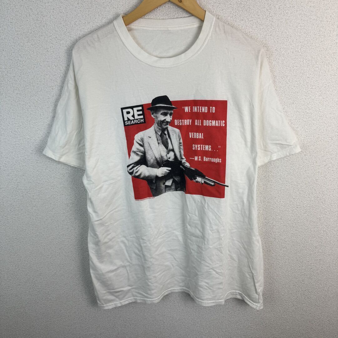 RE/SEARCH リサーチ 半袖 Tシャツ フォトプリント ホワイト メンズ 古着 グランジ ナード系
