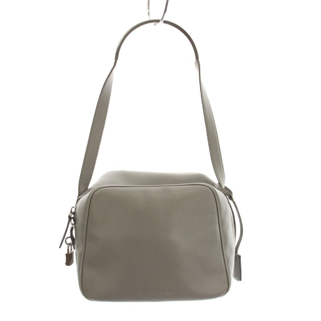サルヴァトーレフェラガモ Salvatore Ferragamo ショルダーバッグ ハンドバッグ レザー グレー ボックス型 /YM