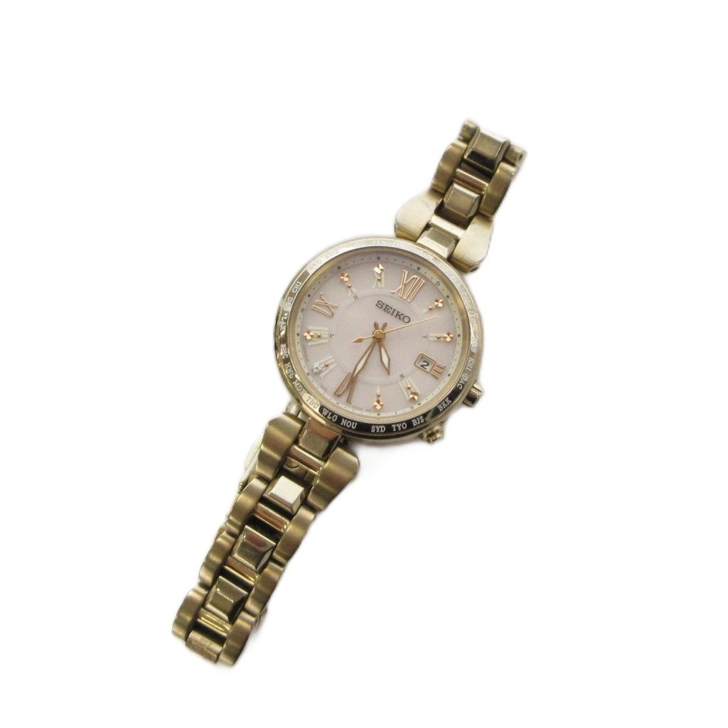 セイコー SEIKO ルキア LUKIA 腕時計 アナログ 3針 ソーラー ゴールド色 1B35-0AF0 /AN62