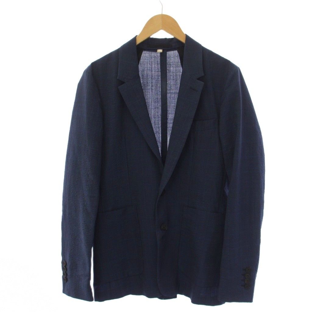 バーバリー BURBERRY テーラードジャケット ウール 46R 青 /BM