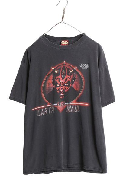 90s ★ スターウォーズ ダースモール プリント Tシャツ メンズ L / 古着 オールド オフィシャル 当時物 ムービー 映画 キャラクター 黒