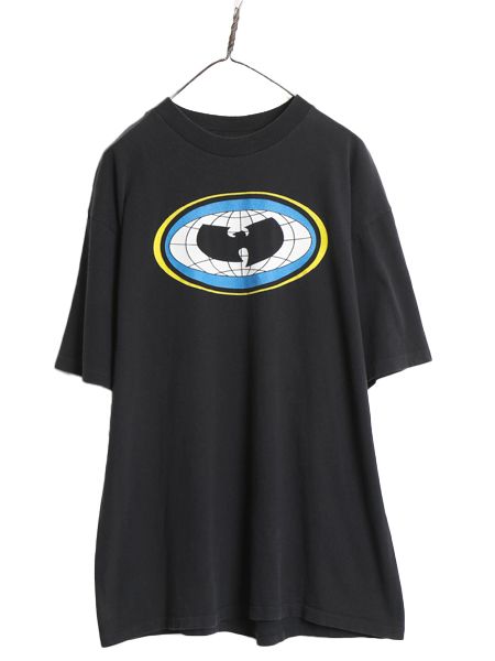 90s USA製 ★ WU WEAR ウータンクラン ロゴ プリント Tシャツ メンズ XL / 古着 当時物 オールド ヒップホップ ラップ シングルステッチ 黒
