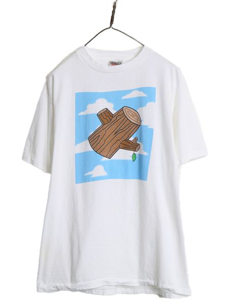 90s USA製 ★ マイクロソフト Windows ジョーク イラスト プリント Tシャツ メンズ L / オールド 企業物 当時物 コンピューター ONEITA 白