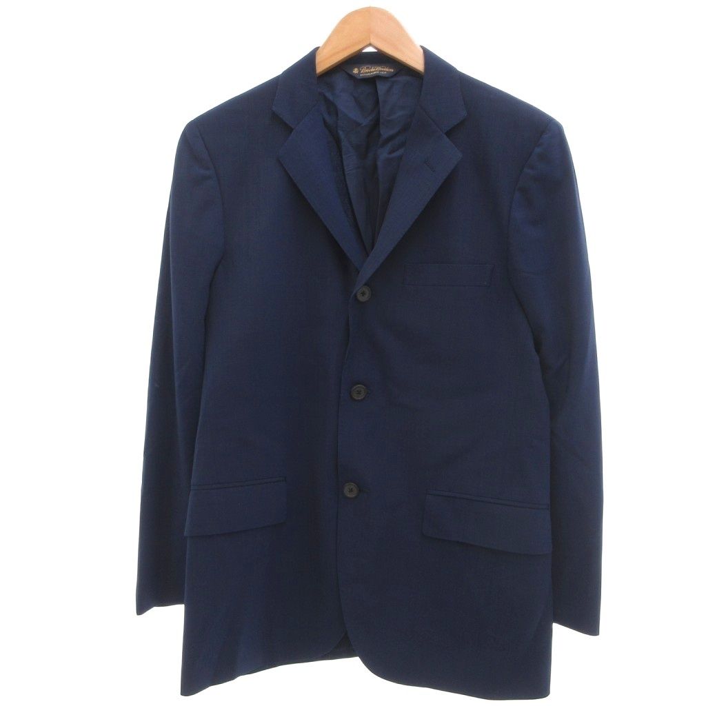 ブルックスブラザーズ BROOKS BROTHERS テーラードジャケット シングルブレスト 37SHT 背抜き 開き見せ センターベント ノッチドラペル 青 ブルー /KB ■ECG004