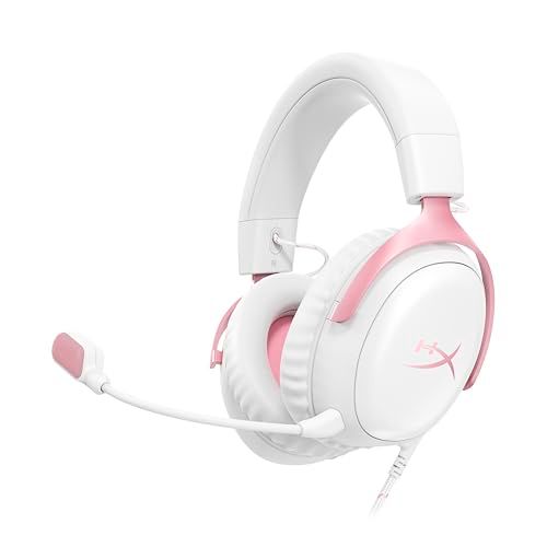 ハイパーエックス(HyperX) HyperX Cloud III? ゲーミングヘッドセット DTS Headphone:X空間オーディオ 53mmドライバー搭載 Cloud IIの 快適性 ホワイト ピンク PC、PS5、PS4、Xboxシ 82e72f5f