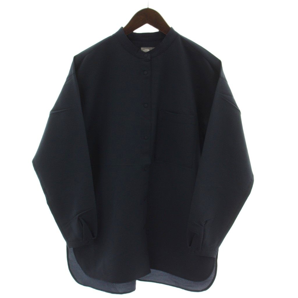 ザノースフェイス THE NORTH FACE Seersucker Overshirt シャツ カットソー M 紺 長袖 NRW12361 /GG