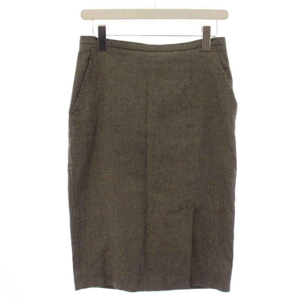 マックスマーラ MAX MARA タイトスカート ひざ丈 リネン シルク 40 グレー /BM