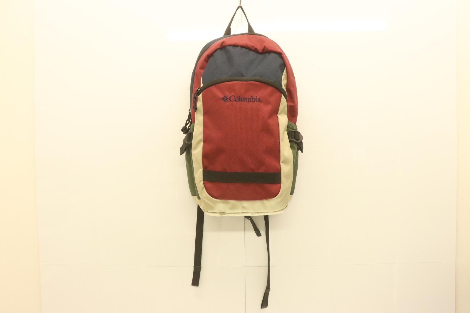 【中古】 Columbia メンズリュック バックパック -- STUART CONE 20L Columbia -- 紺 ネイビー 赤 レッド ロゴ