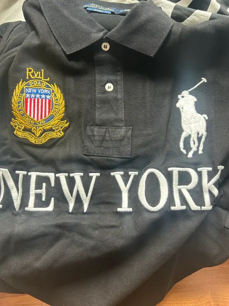 ポロラルフローレン ビックポニー チーフキーフ NEW YORK カラーTシャツ ブラック
