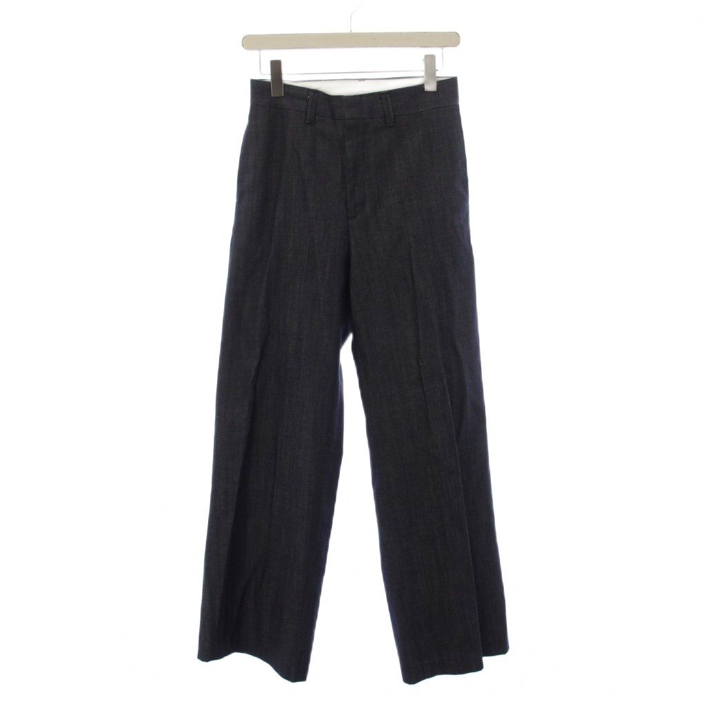 アドーア ADORE SERGE de bleu Classic TROUSERS SEMI FLARED SLACKS ワイド デニムパンツ ジーンズ ジップフライ 38 インディゴ /BM