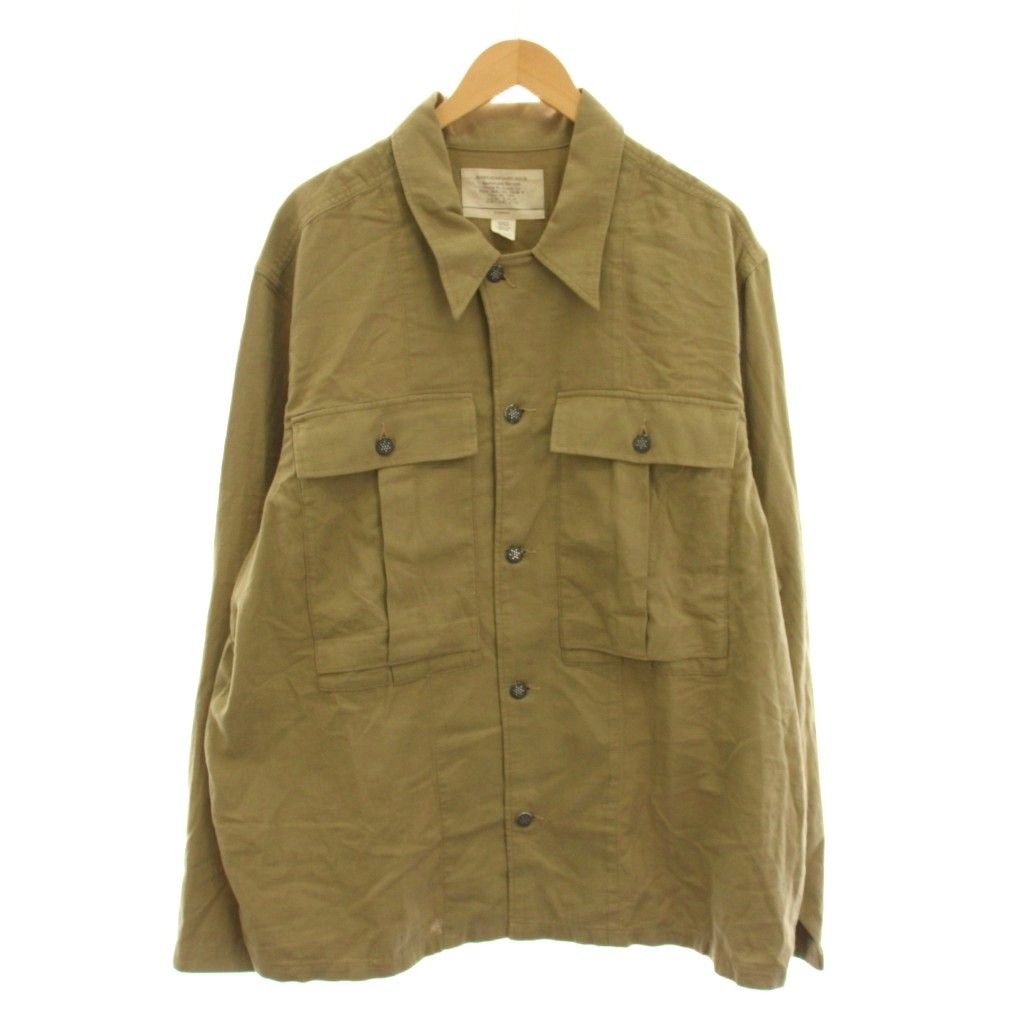 ダブルアールエル RRL ラルフローレン Dobby Graphic Overshirt ドビー グラフィック オーバーシャツ XXL カーキ 長袖 /YM