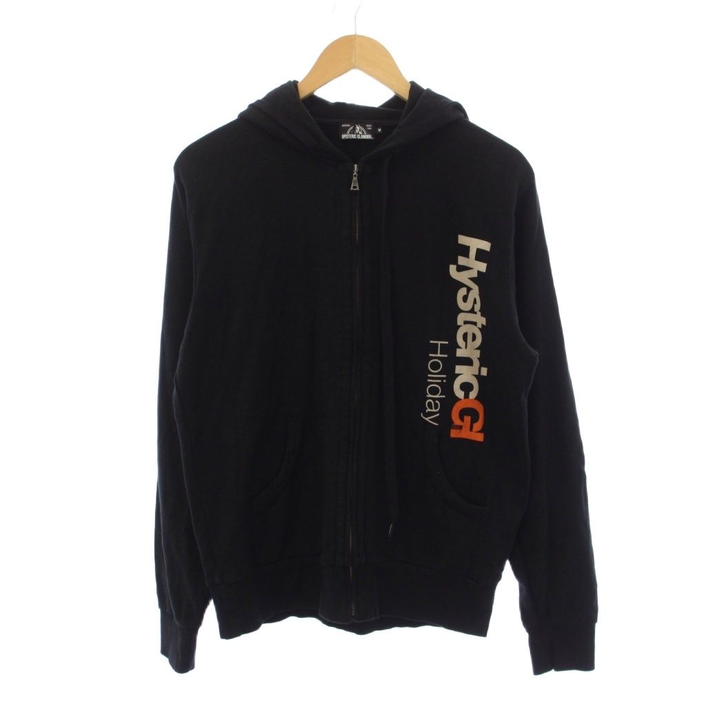 ヒステリックグラマー HYSTERIC GLAMOUR ジップアップパーカー ジャケット プリント M 黒 /BM