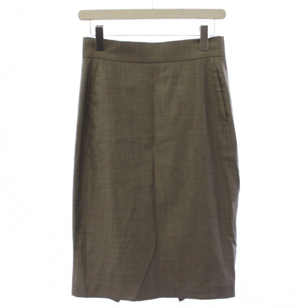 マックスマーラ MAX MARA タイトスカート ひざ丈 ウール シルク 42 グレー /BM