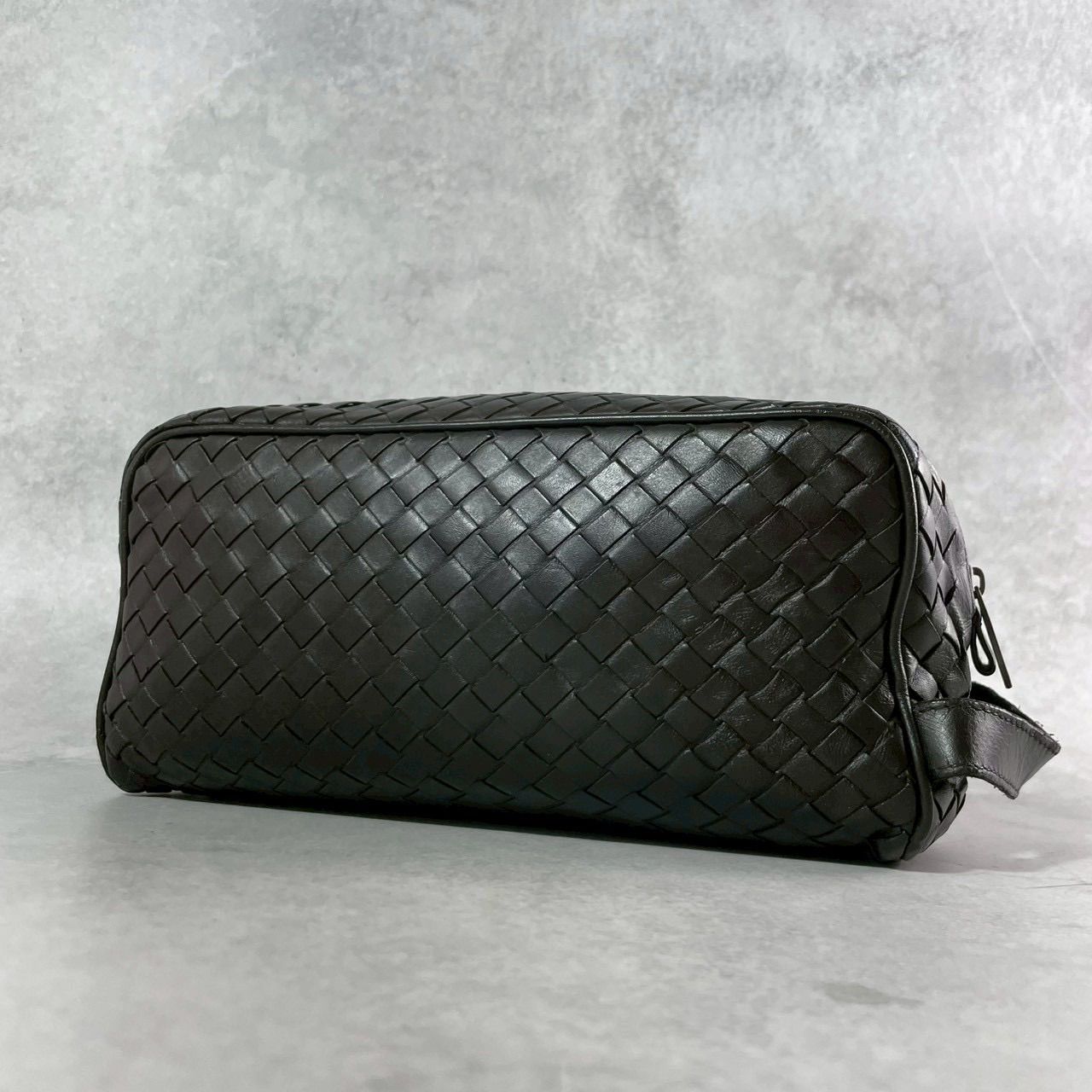 美品 BOTTEGA VENETA ボッテガヴェネタ イントレチャート クラッチバッグ セカンド 白タグ レザー ブラウン メンズ レディース ユニセックス