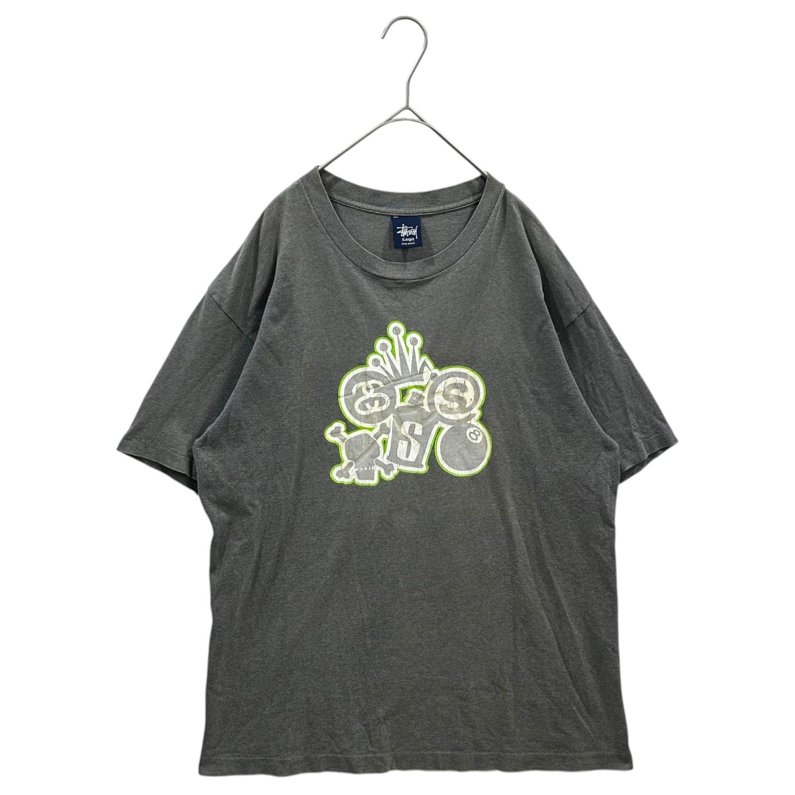 STUSSY(ステューシー) 90's USA made All Logo Tee オール ロゴ Tシャツ L グレー 90年代 OLD クラウン 8ボール ショーン