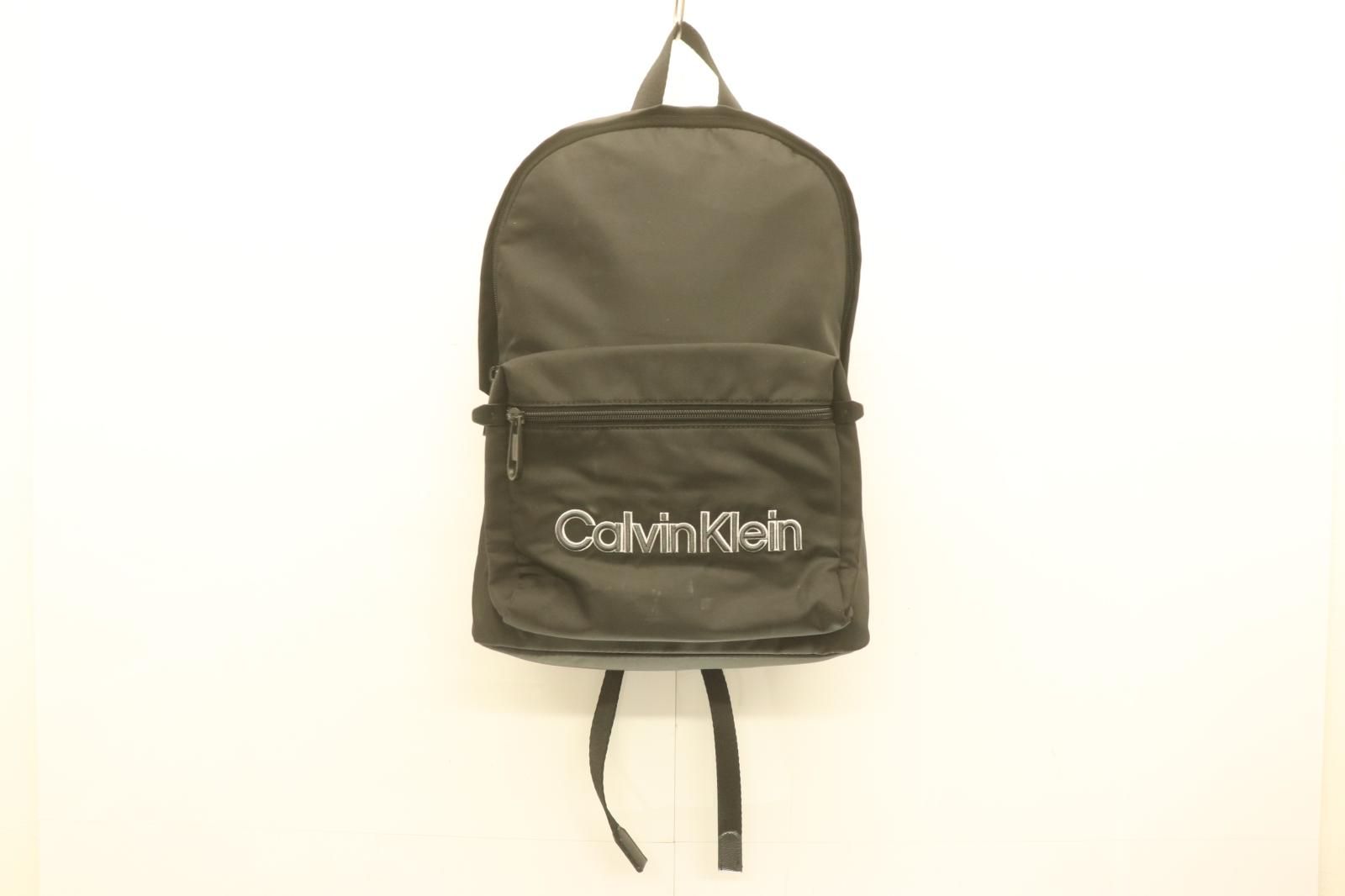 【中古】 Calvin Klein メンズリュック バックパック -- ナイロン ロゴ バックパック Calvin Klein -- 黒 ブラック ロゴ