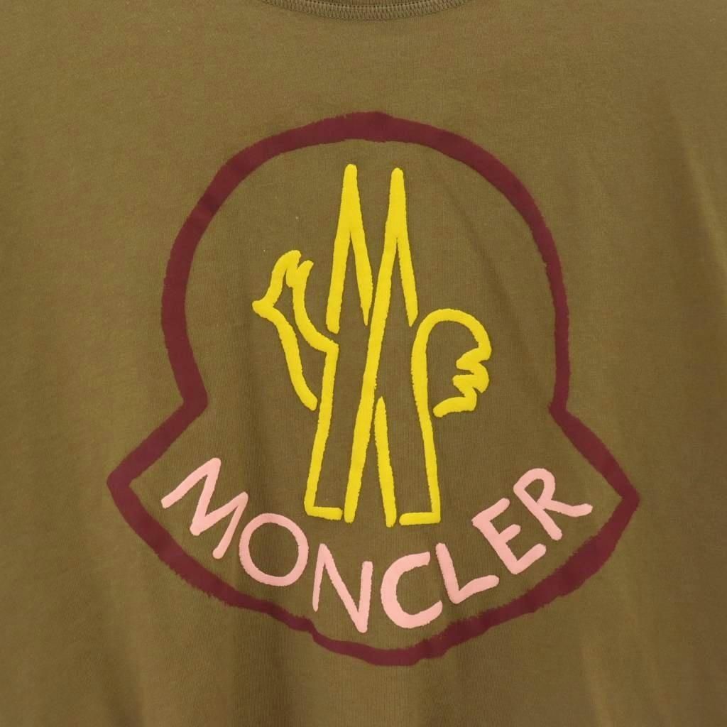 モンクレール MONCLER SS T-SHIRT プリントTシャツ カットソー XS カーキ /DF ■OS｜詳細画像