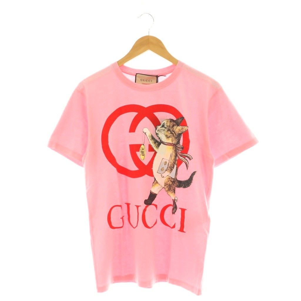 グッチ GUCCI × ヒグチユウコ 615044 日本限定 Tシャツ カットソー 半袖 XXS ピンク /DF ■OS