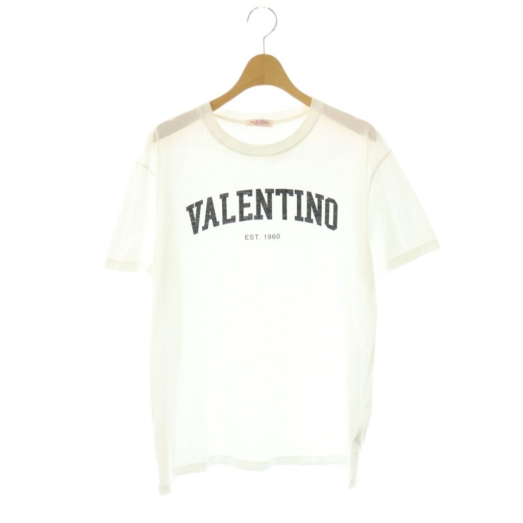 ヴァレンティノ ヴァレンチノ VALENTINO アーチロゴ Tシャツ カットソー 半袖 M ホワイト ブラック /DO ■OS