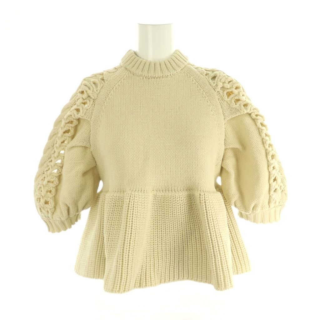 トゥデイフル TODAYFUL 26SS Puffsleeve Knit Tops ニット セーター クロップド F アイボリー /DF ■OS