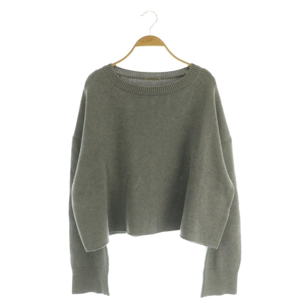 ドゥーズィエムクラス DEUXIEME CLASSE 24SS Beauty プルオーバー ニット セーター 長袖 ワイド クロップド グレー /MY ■OS
