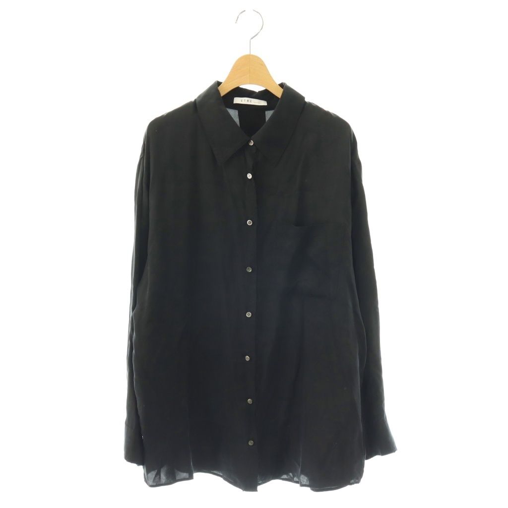 エトレトウキョウ ETRE TOKYO 24SS カフスカットオフキュプラシャツ 長袖 前開き F ブラック /DO ■OS