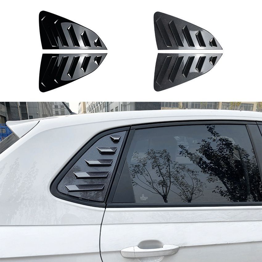 VW Polo MK6 (フォルクスワーゲン・ポロ MK6) 2018+専用 リアルーバー ABS製 カーボン調/ピアノブラック ドレスアップ プライバシー保護 簡単取付 送料無料