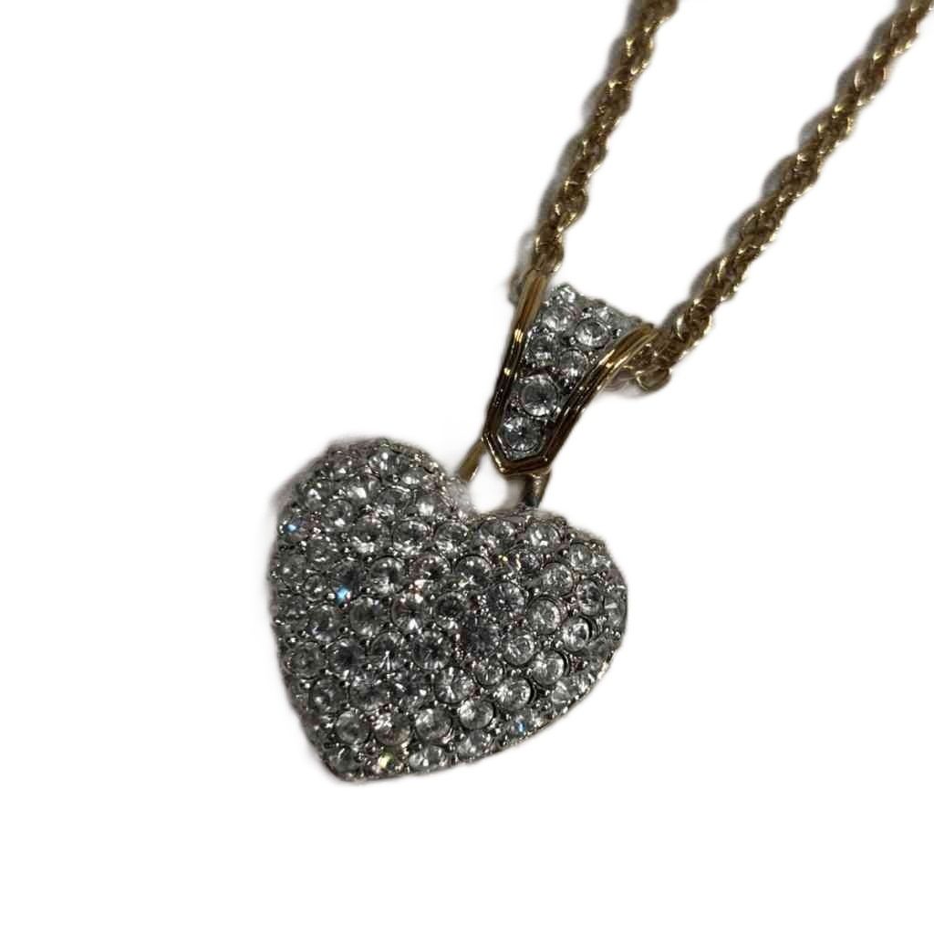 スワロフスキー SWAROVSKI ネックレス ペンダント ハートモチーフ ラインストーン ゴールドカラー シルバーカラー ■GY99