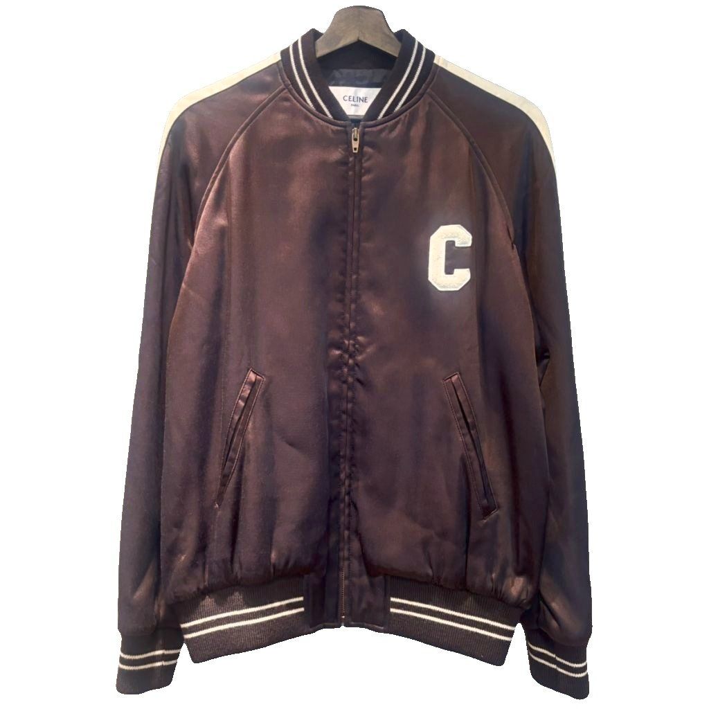 セリーヌ CELINE 22SS SOUVENIR TEDDY JACKET SATIN BROWN 34 ジャケット ブルゾン 上着 2V83G164I.19BRBROWN 34