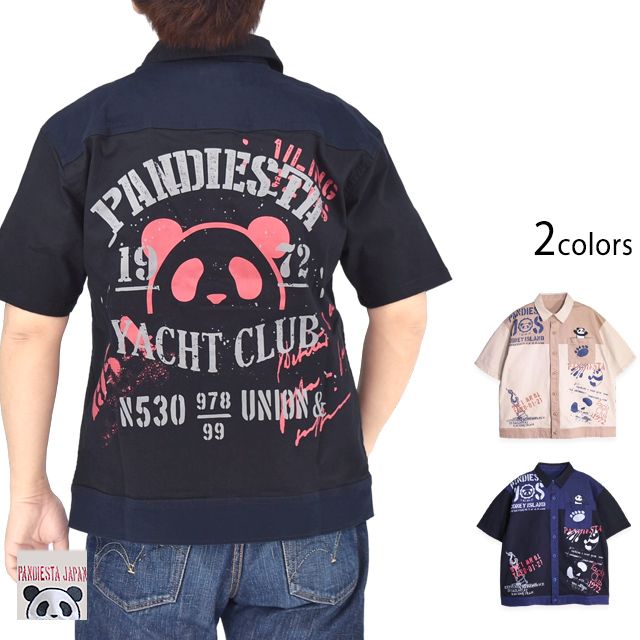 パンダヨットクラブ ツイル切替半袖シャツ◆PANDIESTA JAPAN